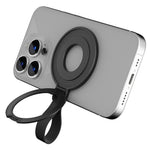 Magnetic Kickstand Metal Phone Grip Ring Holder with Finger Strap