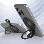 Magnetic Kickstand Metal Phone Grip Ring Holder with Finger Strap