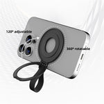Magnetic Kickstand Metal Phone Grip Ring Holder with Finger Strap
