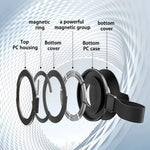Magnetic Kickstand Metal Phone Grip Ring Holder with Finger Strap