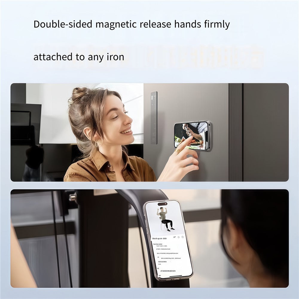 Magnetic Kickstand Metal Phone Grip Ring Holder with Finger Strap