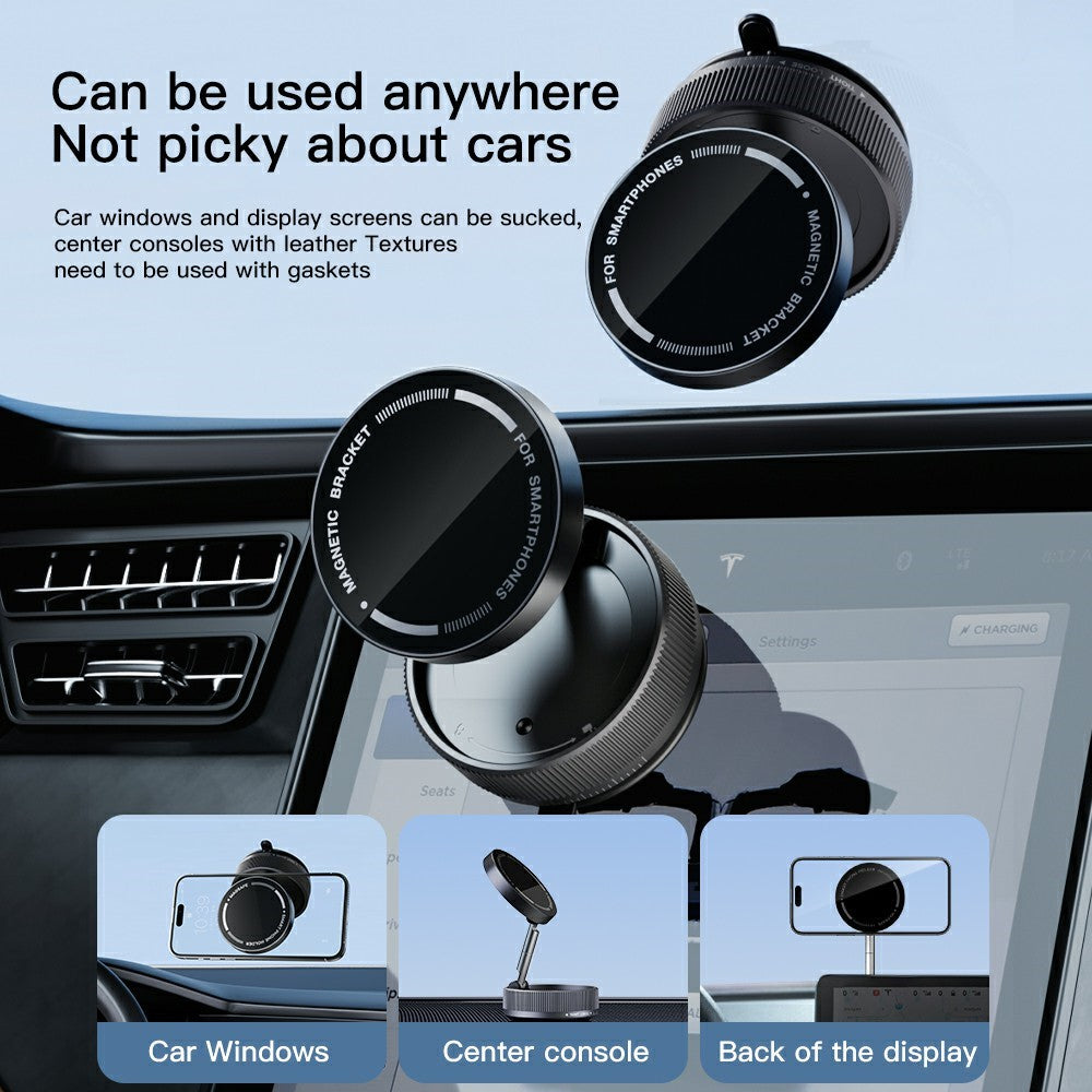 K10A Car Phone Mount Holder Foldable Rotatable Adjustable Height Double-Sided Magnetic Suction Cup