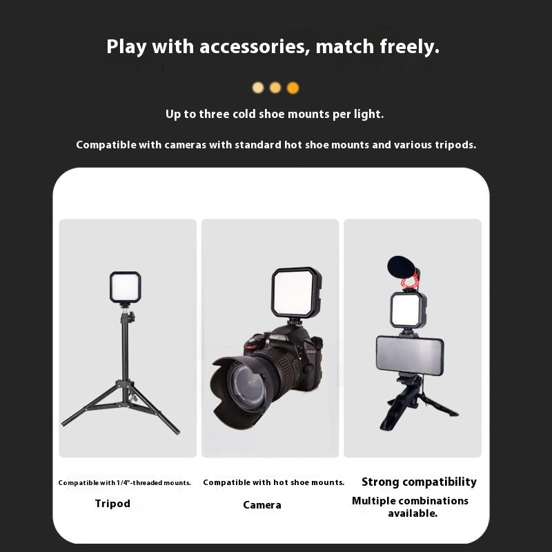 MJ88 Portable RGB Mini Square Fill Light 2000mAh Battery Photo Light with Remote Control for Phone/Camera/Live Streaming