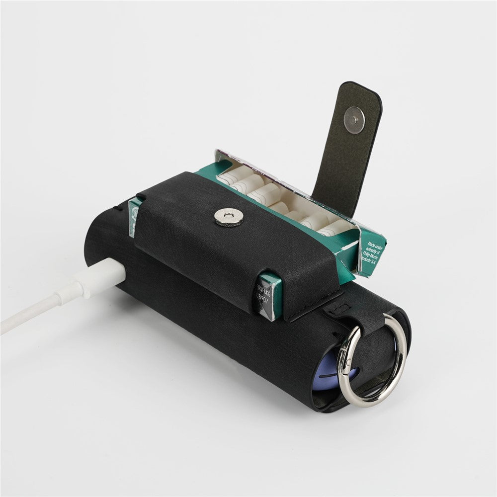 For IQOS Iluma / Iluma i Carrying Case Matte Vintage Leather E-Cigarette Cover with Hanging Hook