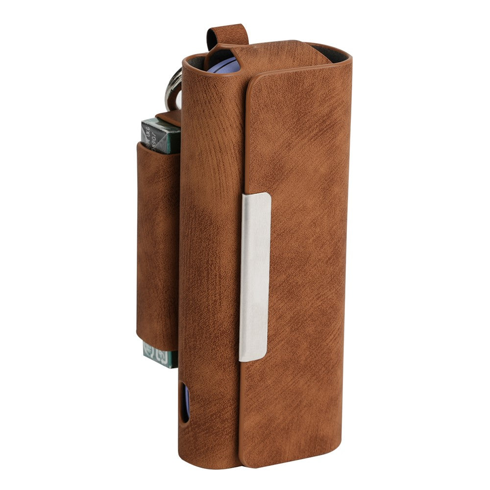 For IQOS Iluma / Iluma i Carrying Case Matte Vintage Leather E-Cigarette Cover with Hanging Hook