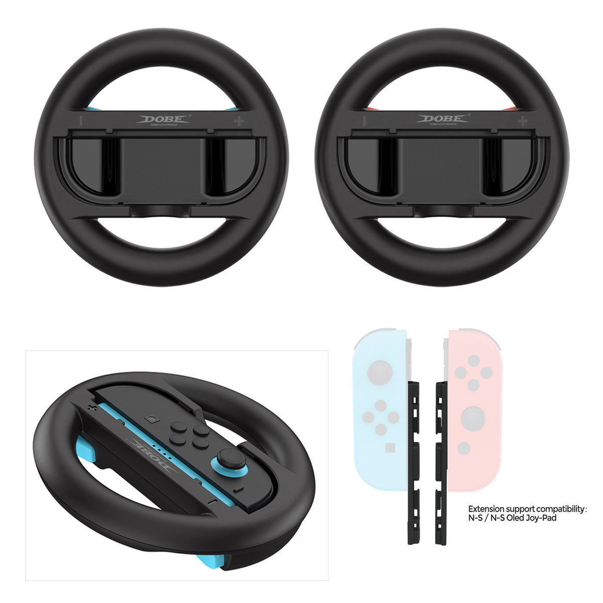 DOBE TNS-3196S Steering Wheels for Nintendo Switch / Switch OLED Console Joy-Cons Racing Wheels Joycon Controller
