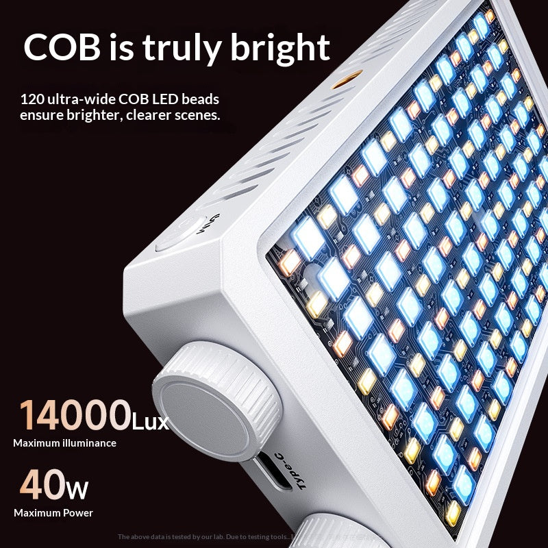 40W RGB Fuld Farve Bærbart Fotolys til Smartphone Live Streaming LED Videolys