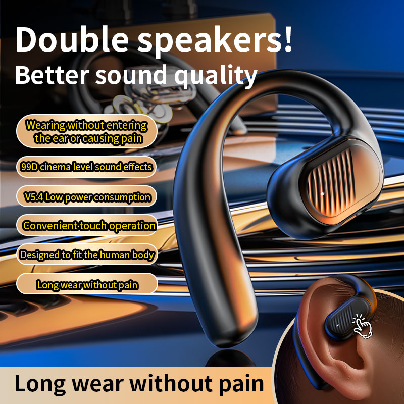 LX-09 Earhook Bluetooth-compatible Earbud for Outdoor Sports Single Ear Earbud with Noise Cancelling Mic