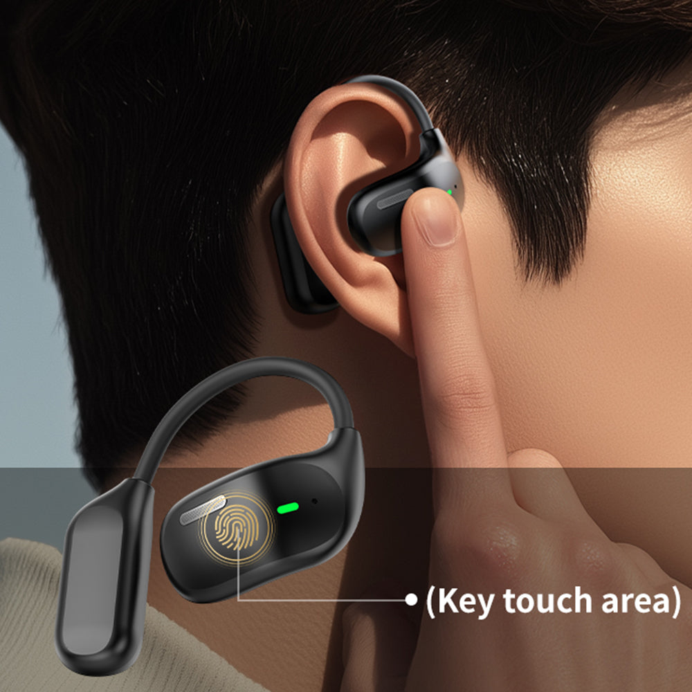 LX-80 Ear-hook Bluetooth-compatible Earbuds with Full Color Touch Screen Charging Case Noise Cancellation Sports Earbuds