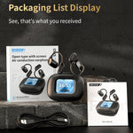 LX-80 Ear-hook Bluetooth-compatible Earbuds with Full Color Touch Screen Charging Case Noise Cancellation Sports Earbuds