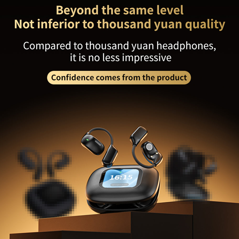 LX-80 Ear-hook Bluetooth-compatible Earbuds with Full Color Touch Screen Charging Case Noise Cancellation Sports Earbuds