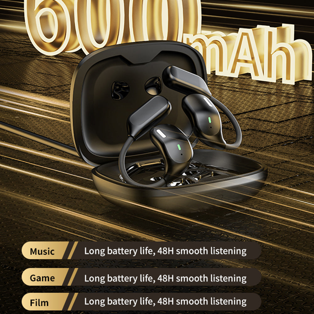 LX-80 Ear-hook Bluetooth-compatible Earbuds with Full Color Touch Screen Charging Case Noise Cancellation Sports Earbuds