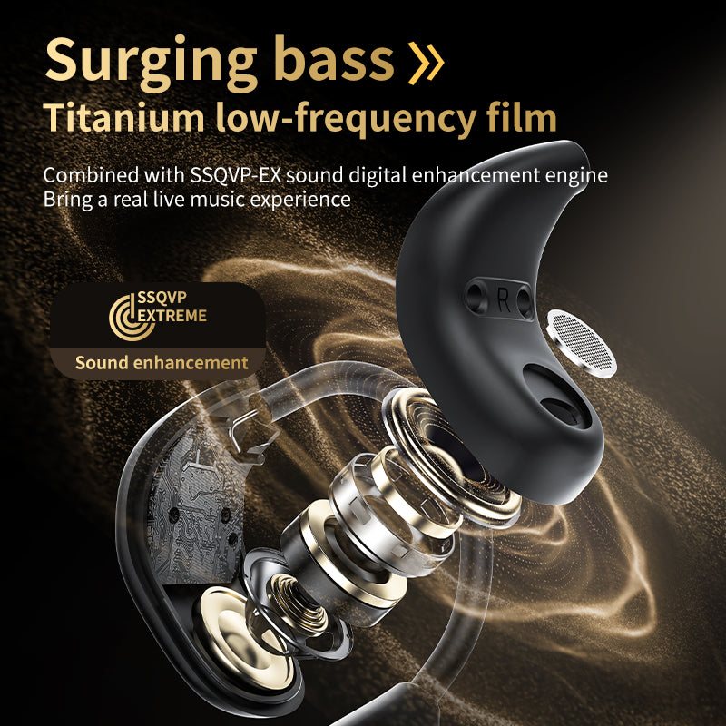 LX-80 Ear-hook Bluetooth-compatible Earbuds with Full Color Touch Screen Charging Case Noise Cancellation Sports Earbuds