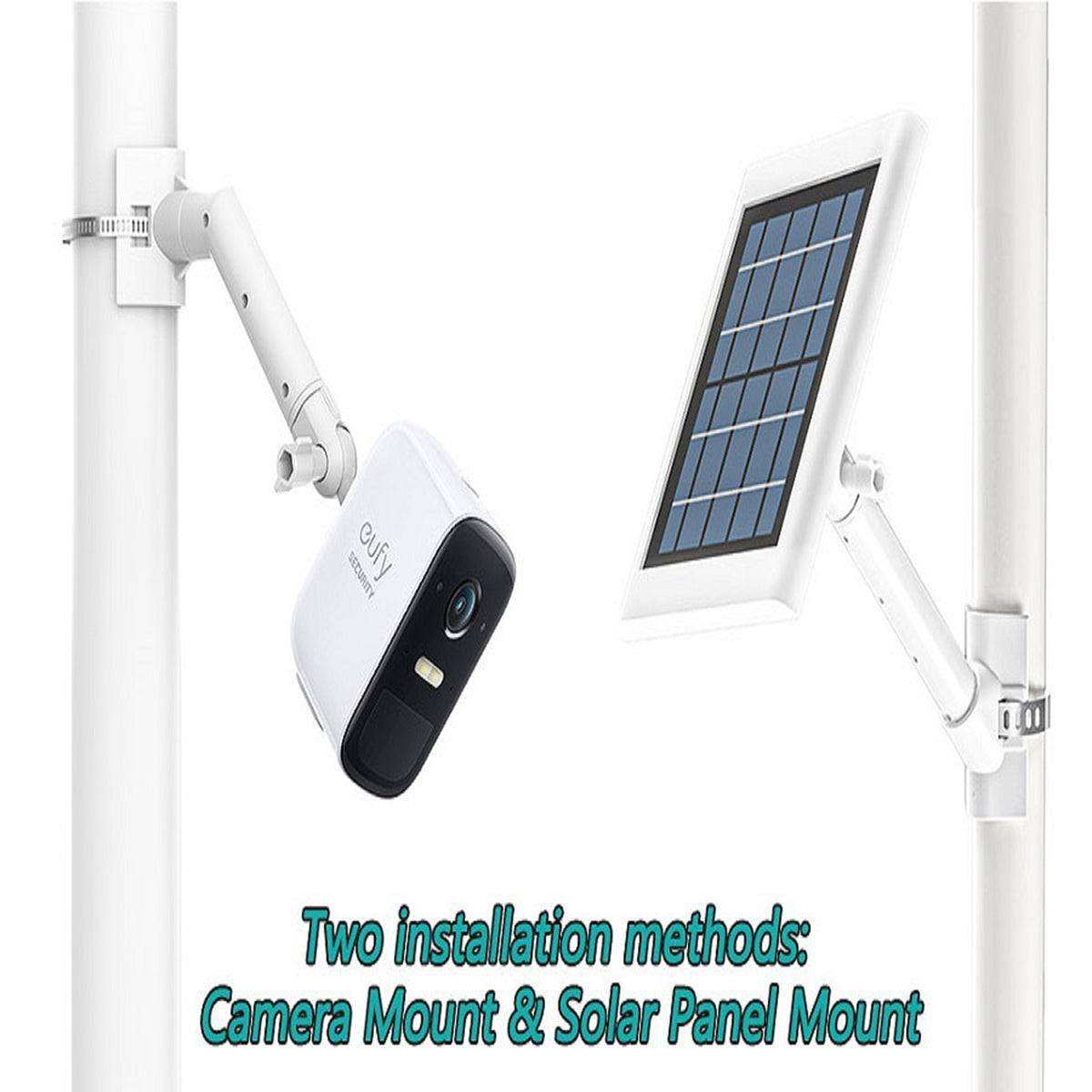 Outdoor Pole Mount 360 Degree Rotation Security Camera Bracket for Arlo / Ring / Wyze / Eufy Solar Panel