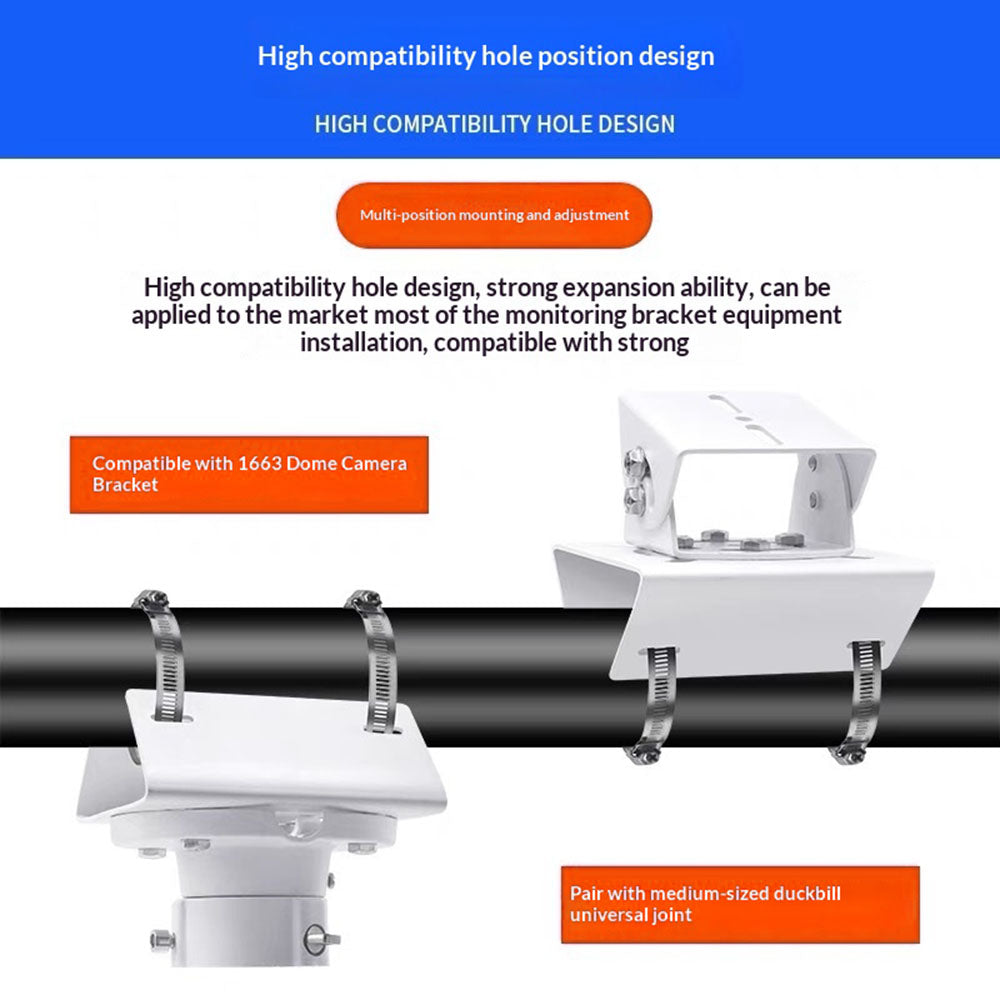 CCTV Camera Mount Weatherproof Stainless Steel Pole Clamp Bracket for Outdoor Surveillance