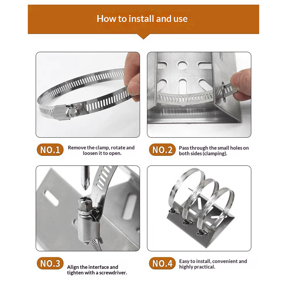 CCTV Camera Mount Weatherproof Stainless Steel Pole Clamp Bracket for Outdoor Surveillance