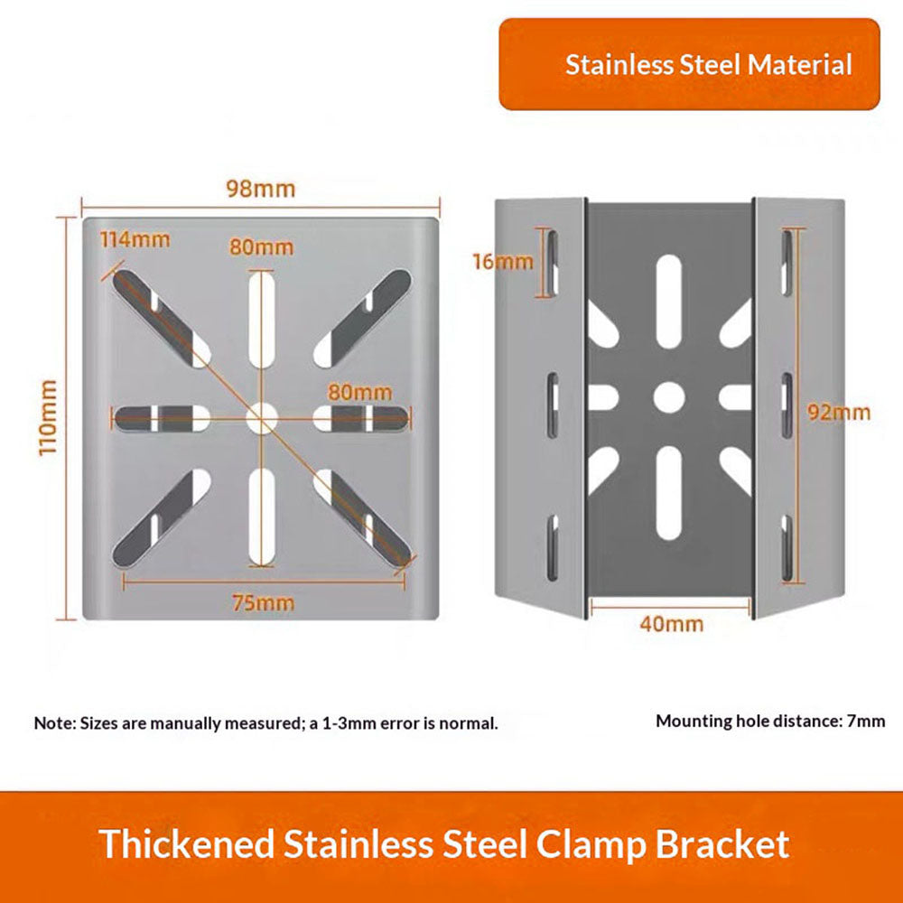 CCTV Camera Mount Weatherproof Stainless Steel Pole Clamp Bracket for Outdoor Surveillance