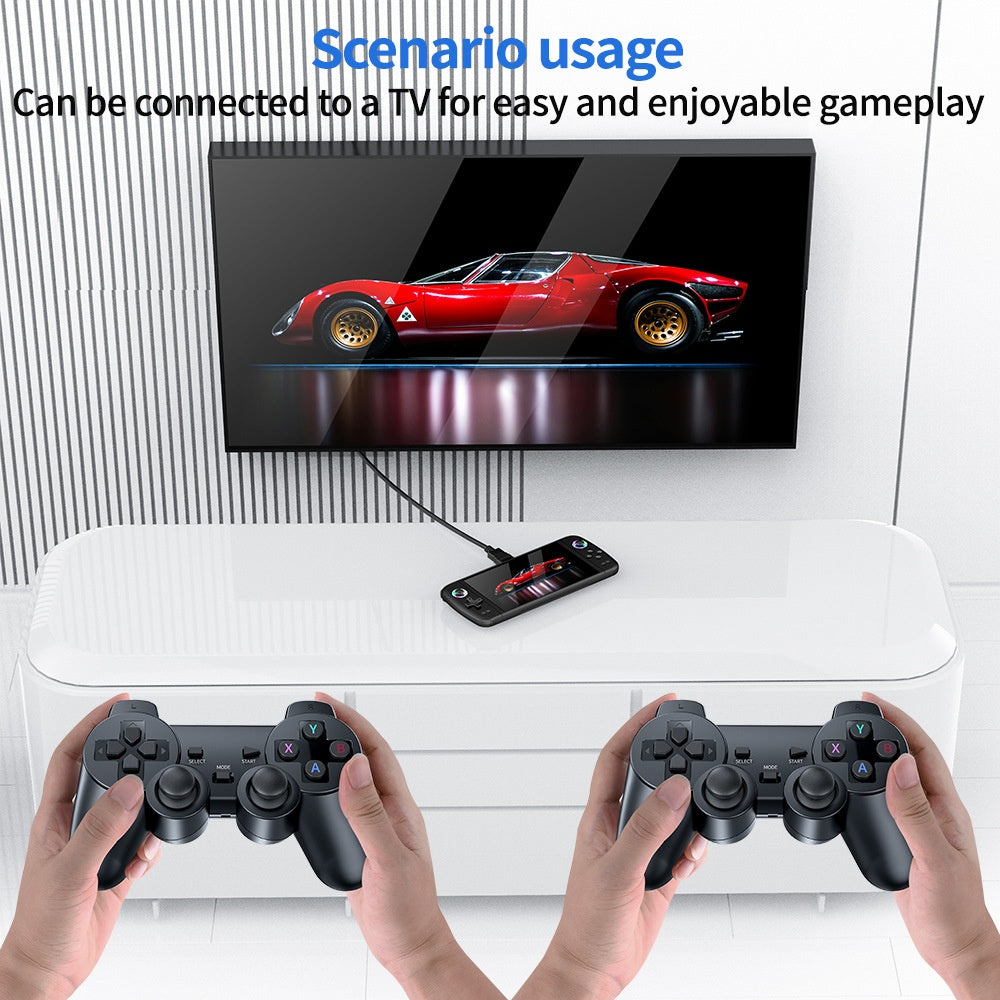 M27 7-Inch IPS Screen Handheld Game Console, HD Output, 20000+ Classic Games, RGB Lighting Gamepad, with 64GB TF Card