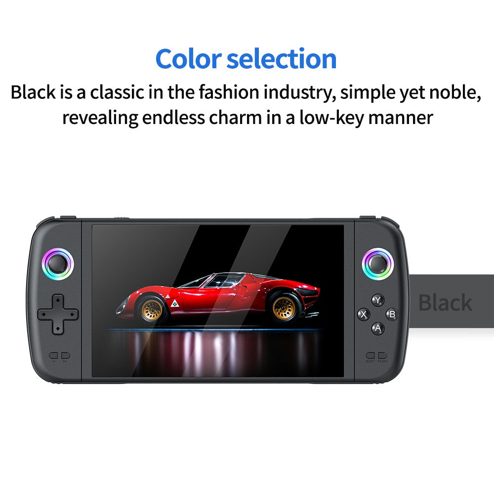 M27 7-Inch IPS Screen Handheld Game Console, HD Output, 20000+ Classic Games, RGB Lighting Gamepad, with 64GB TF Card