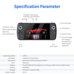 M27 7-Inch IPS Screen Handheld Game Console, HD Output, 20000+ Classic Games, RGB Lighting Gamepad, with 64GB TF Card