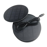 110mm Round Solar Panel 1.2W 5V Portable Solar Charger with Type-C Output for Phone/Light/Fan