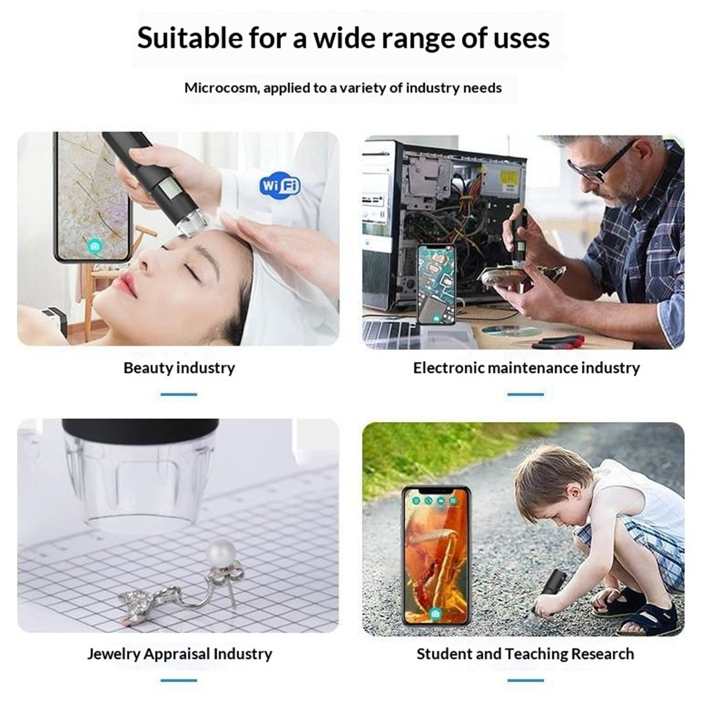 314 WiFi Digital Microscope 1000x Magnification Skin Beauty Detection Device LED Wireless Magnifier