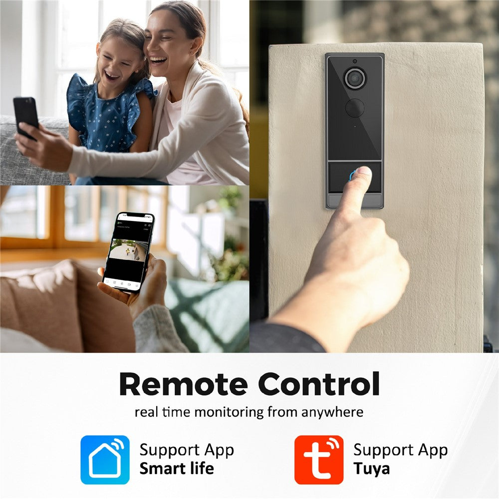 M18 Wireless Video Doorbell Camera Two Way Audio IP65 Waterproof Remote Monitor (with Memory Storage)