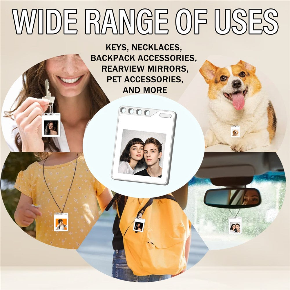 F10 Mini Locator Key Ring with 1.54 Inch E-Ink Display Bluetooth-compatible Item Finder for Luggage Keys Bags