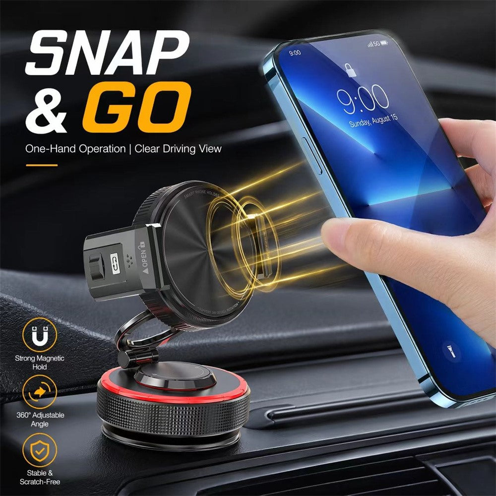 K33 Magnetic Car Phone Holder 360 Degree Rotation Vacuum Suction Dashboard Mount Anti-Vibration Stand