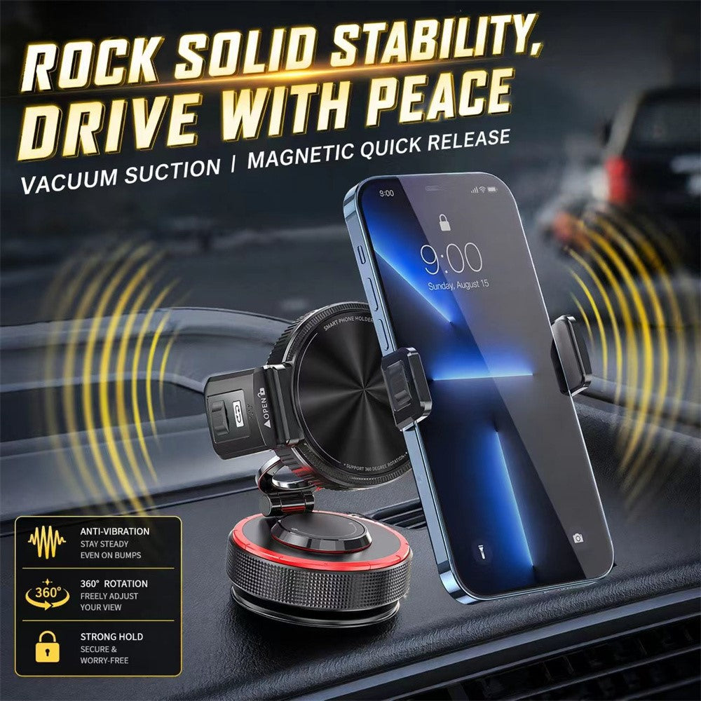 K33 Magnetic Car Phone Holder 360 Degree Rotation Vacuum Suction Dashboard Mount Anti-Vibration Stand