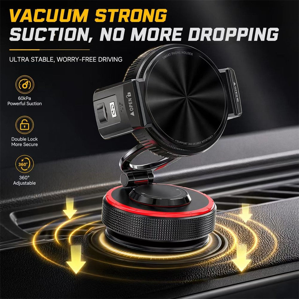 K33 Magnetic Car Phone Holder 360 Degree Rotation Vacuum Suction Dashboard Mount Anti-Vibration Stand