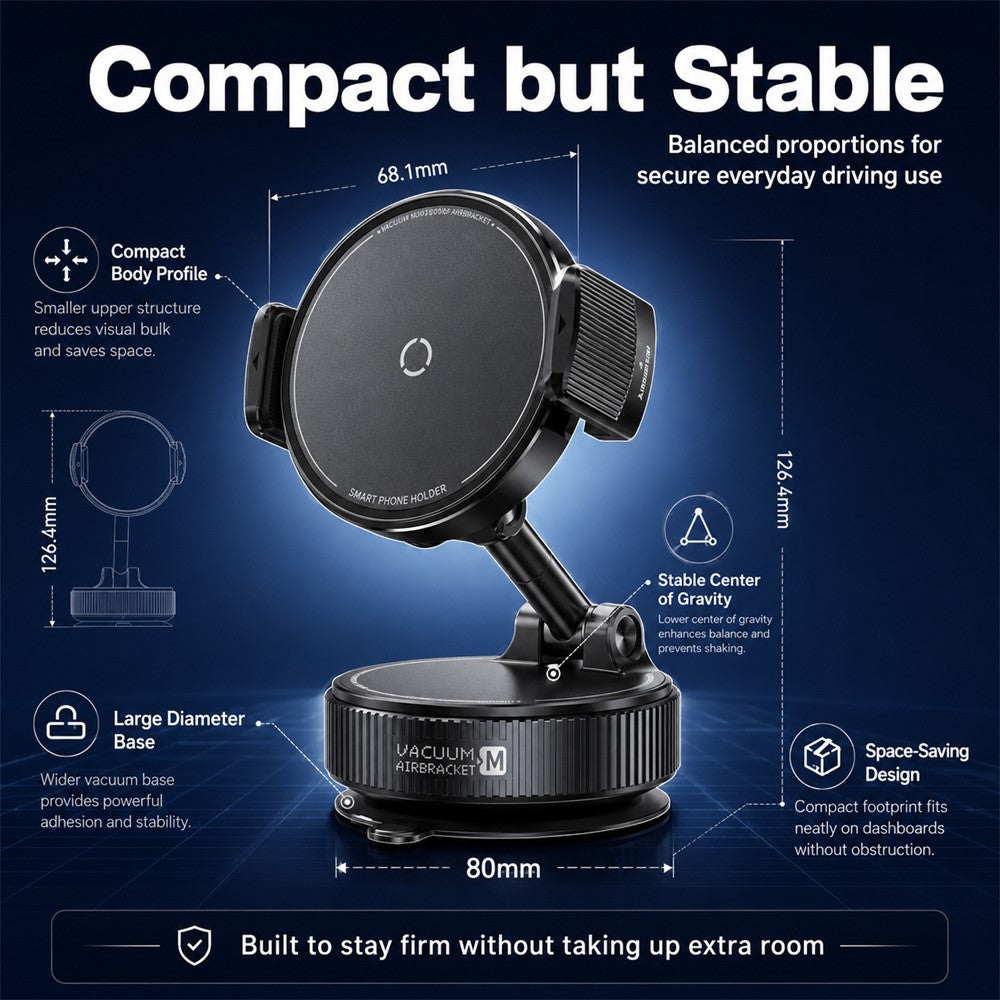 K55 Car Phone Holder 360 Degree Rotation Vacuum Suction Magnetic Mount for Dashboard Windshield