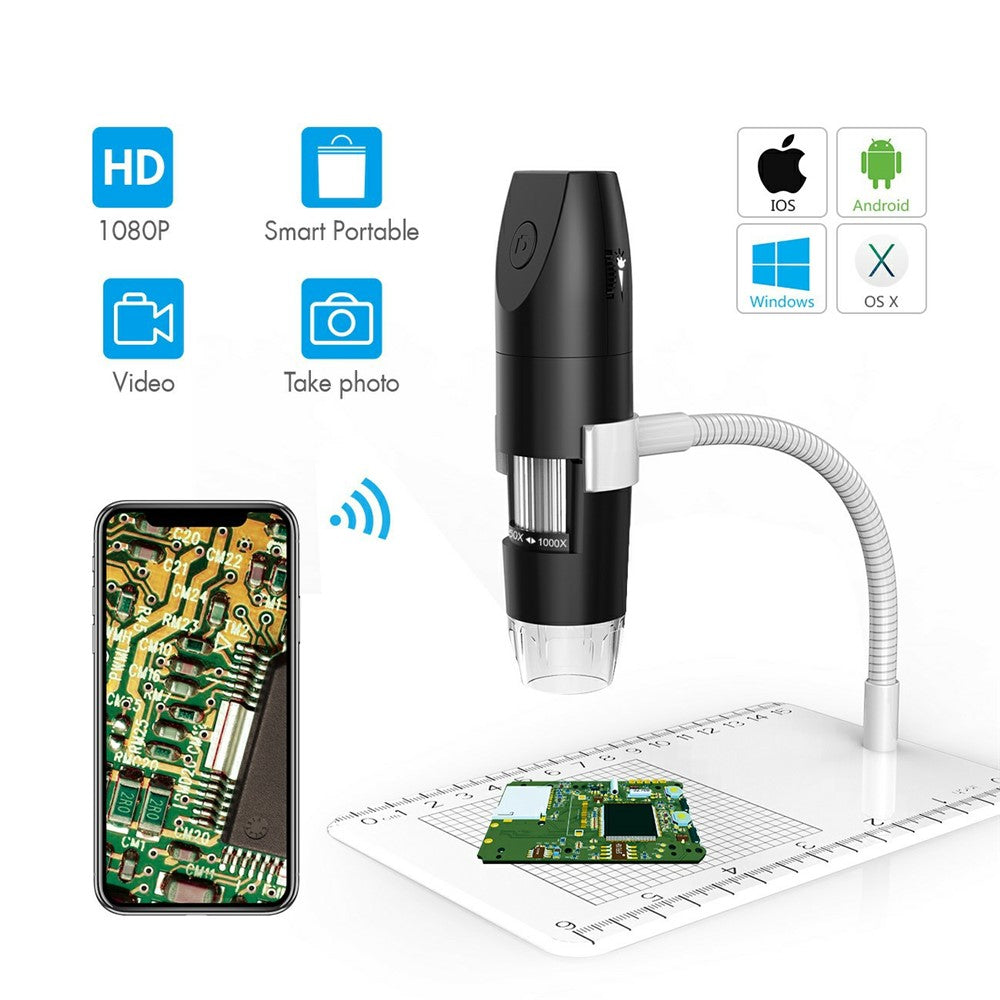 316-B WiFi Digital Microscope 50X-1000X 2MP 1080P HD Portable Handheld Magnifier for PCB Repair