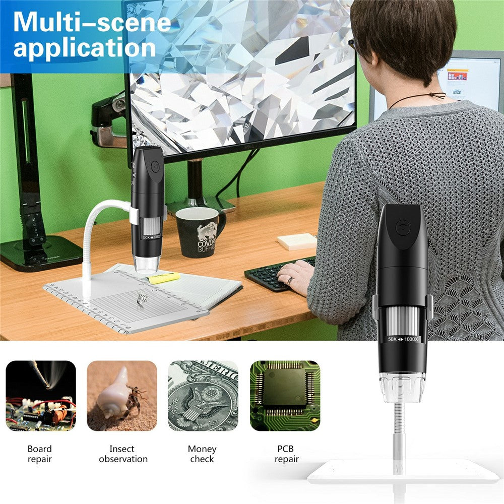 316-B WiFi Digital Microscope 50X-1000X 2MP 1080P HD Portable Handheld Magnifier for PCB Repair
