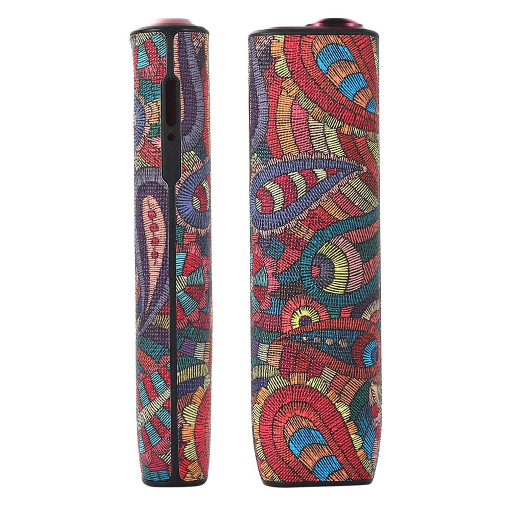 For IQOS ILUMA ONE Stylish Pattern E-cigarette Drop-proof Cover TPU+PU Leather Anti-scratch Case