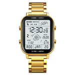 SKMEI 1888 Business Men Square Electronic Watch Steel Strap Sport Digital Watch