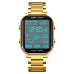 SKMEI 1888 Business Men Square Electronic Watch Steel Strap Sport Digital Watch