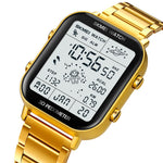 SKMEI 1888 Business Men Square Electronic Watch Steel Strap Sport Digital Watch