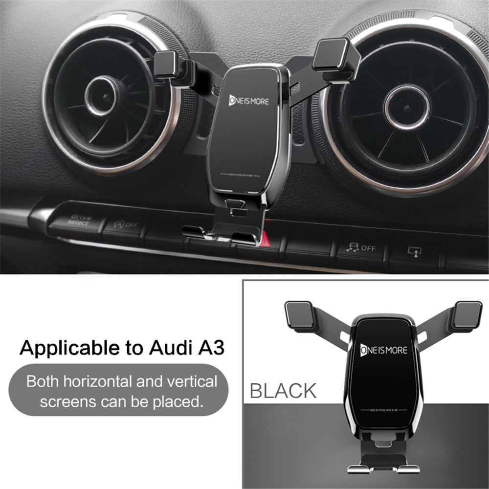Horizontal and Vertical Mobile Phone Bracket Phone Holder Car Air Vent Stand + Base for A3 / S3 (14-20)