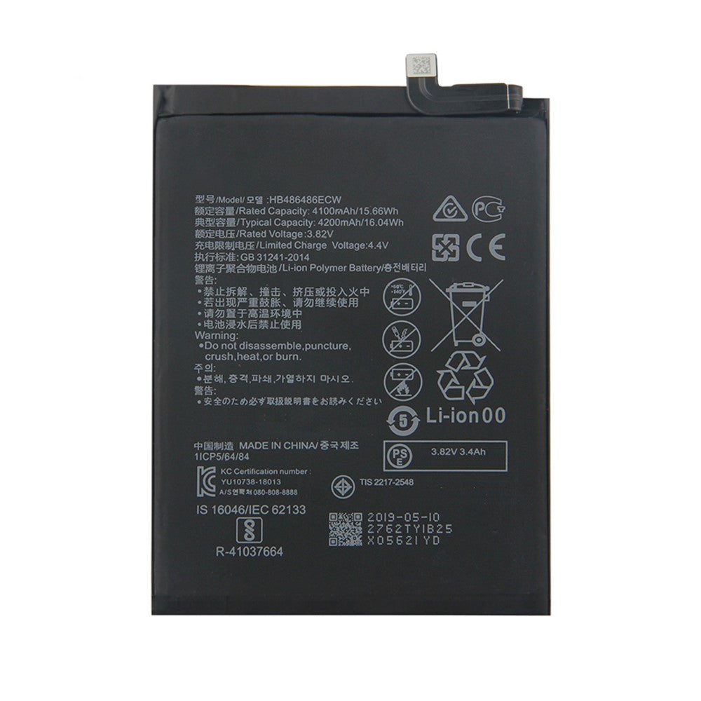 HB486486ECW 3.85V 4200mAh Li-polymer Battery for Huawei P30 Pro / Mate 20 Pro