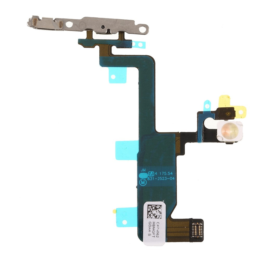 Afbryder/tænd/sluk-flekskabel med metalplade til iPhone 6 4,7-tommer