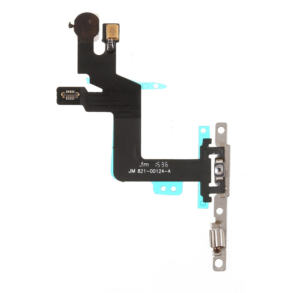 Tænd/sluk flexkabel reservedel med metalplade til iPhone 6s Plus 5,5 tommer