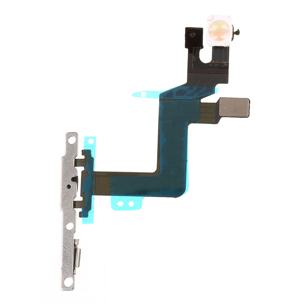 Tænd/sluk flexkabel reservedel med metalplade til iPhone 6s Plus 5,5 tommer