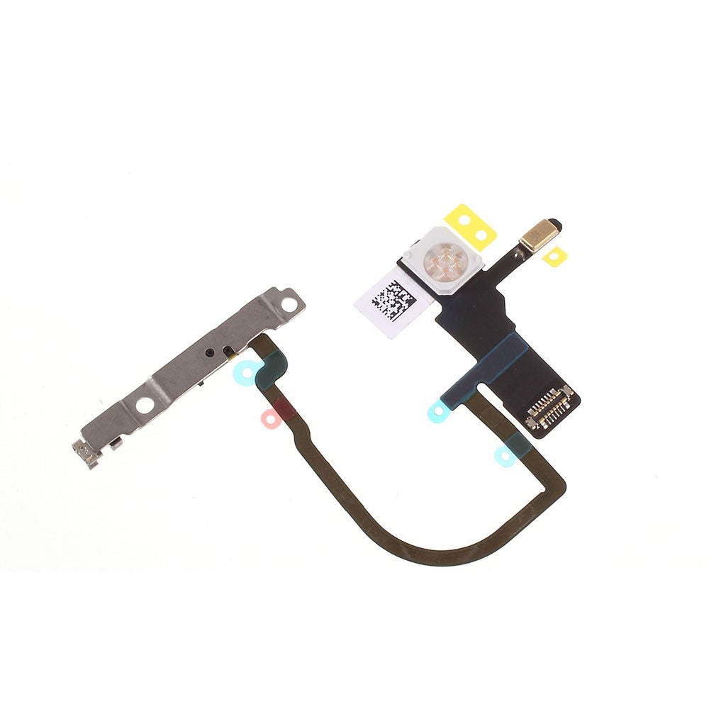 OEM Power ON/OFF Switch Button Flex Cable with Metal Plate Replacement Part for iPhone XS 5.8 inch