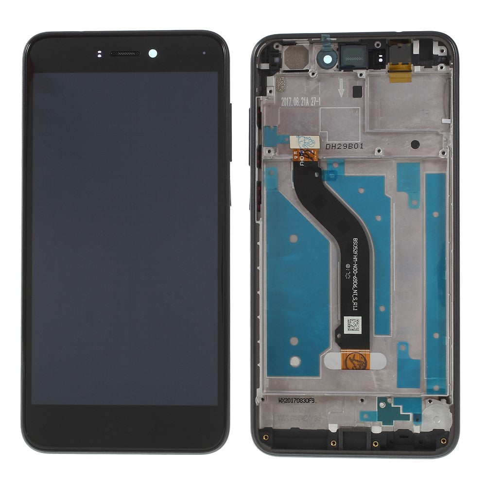 LCD-skærm og Digitizer-samling + Ramme Reservedel til Huawei P8 Lite (2017)