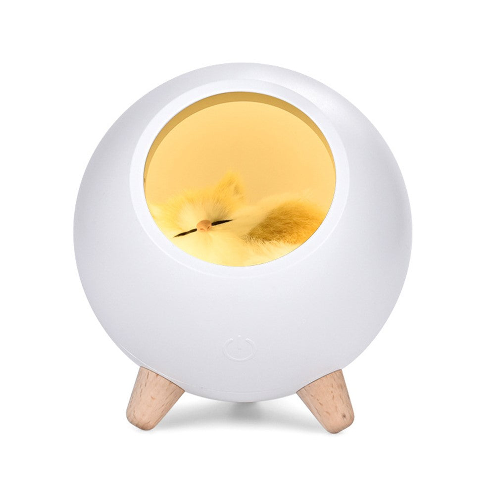 Bluetooth-compatible Speaker Cute Sleeping Cat Style USB Rechargeable Atmosphere Lamp Night Light