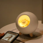 Bluetooth-compatible Speaker Cute Sleeping Cat Style USB Rechargeable Atmosphere Lamp Night Light
