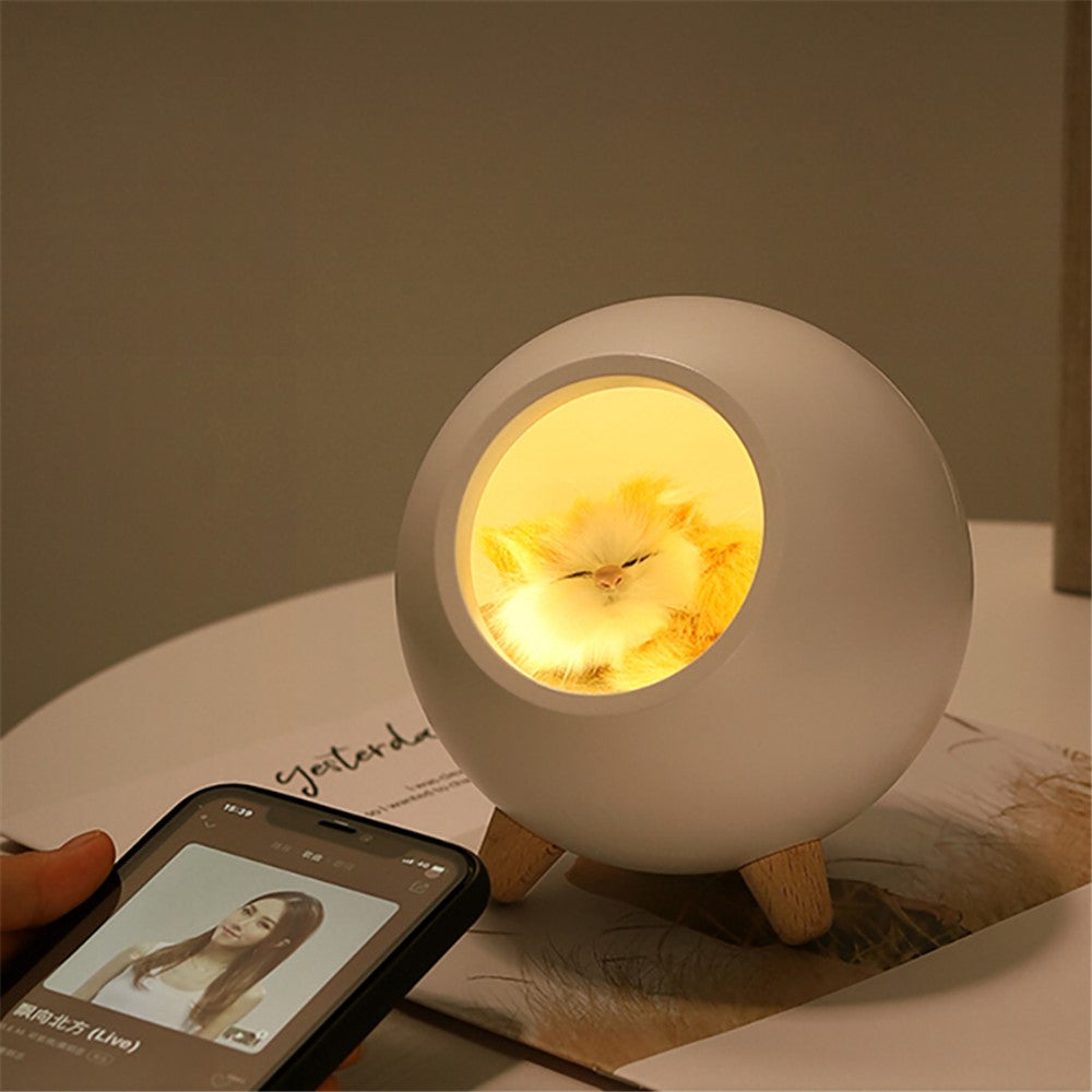 Bluetooth-compatible Speaker Cute Sleeping Cat Style USB Rechargeable Atmosphere Lamp Night Light