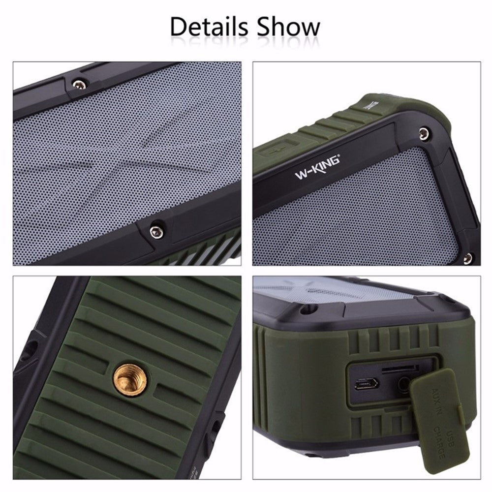 W-KING S20 Bärbar Utomhushögtalare IPX6 Vattentät Stereo NFC Bluetooth-kompatibel FM-radio Musik Subwoofer