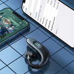 Q20 Trådløse Bluetooth-kompatible hovedtelefoner med LED Digital Display enkelt ørekrog-øretelefoner